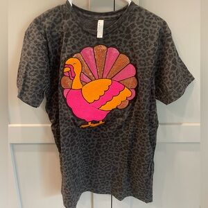 Sparkle Turkey Thanksgiving Tee - Medium